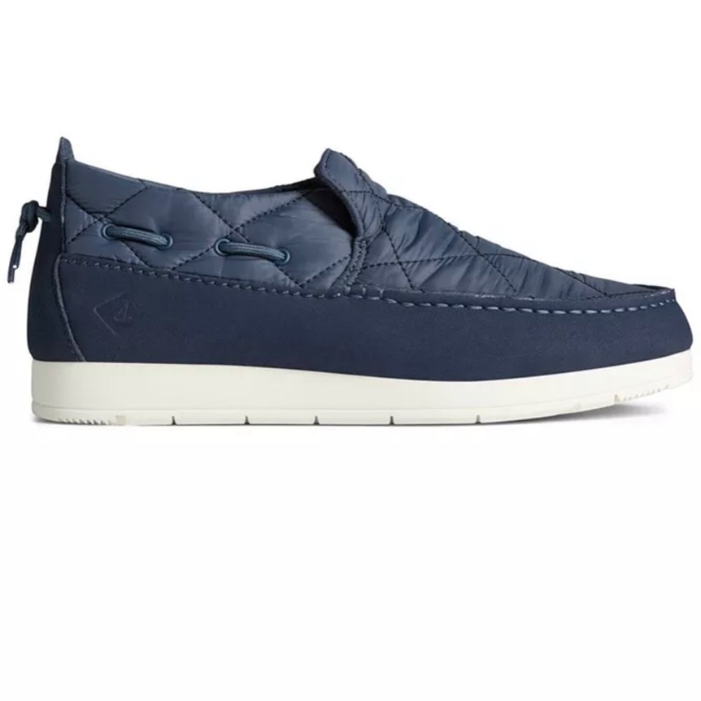 Sperry Top Sider Mens Moc-Sider Slip On Nylon Suede Quilted Navy Blue Size 10.5